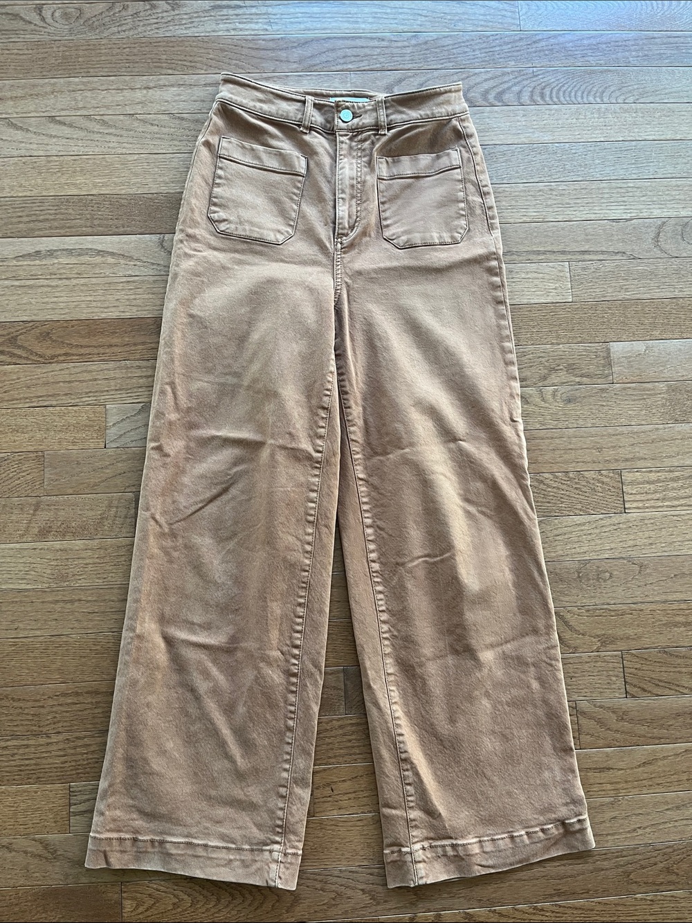 LOFT The Curvy Wide-Leg Jeans in Light Brown